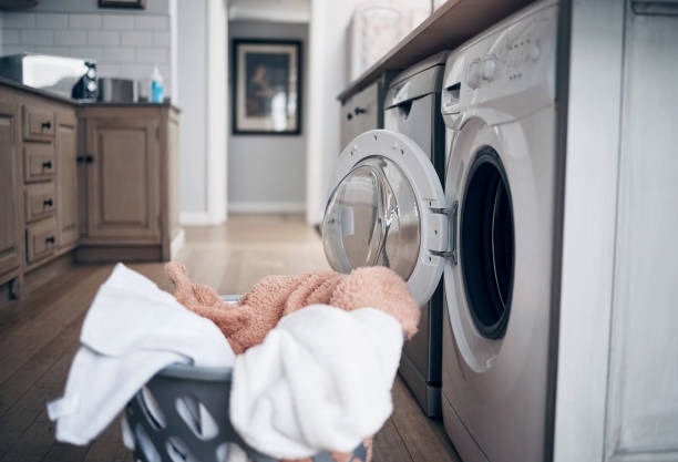 cleaning clothes in washing machine